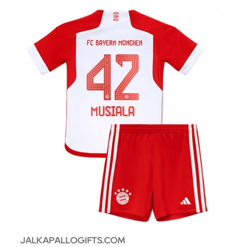 Bayern Munich Jamal Musiala #42 Koti Peliasu Lasten 2023-24 Lyhythihainen (+ Lyhyet housut)